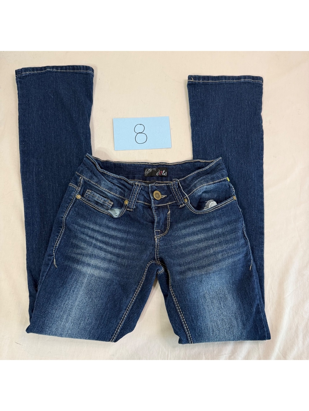 Dots Curvy Size 2 Women's Dark Blue Denim Jeans BROKEN ZIPPER